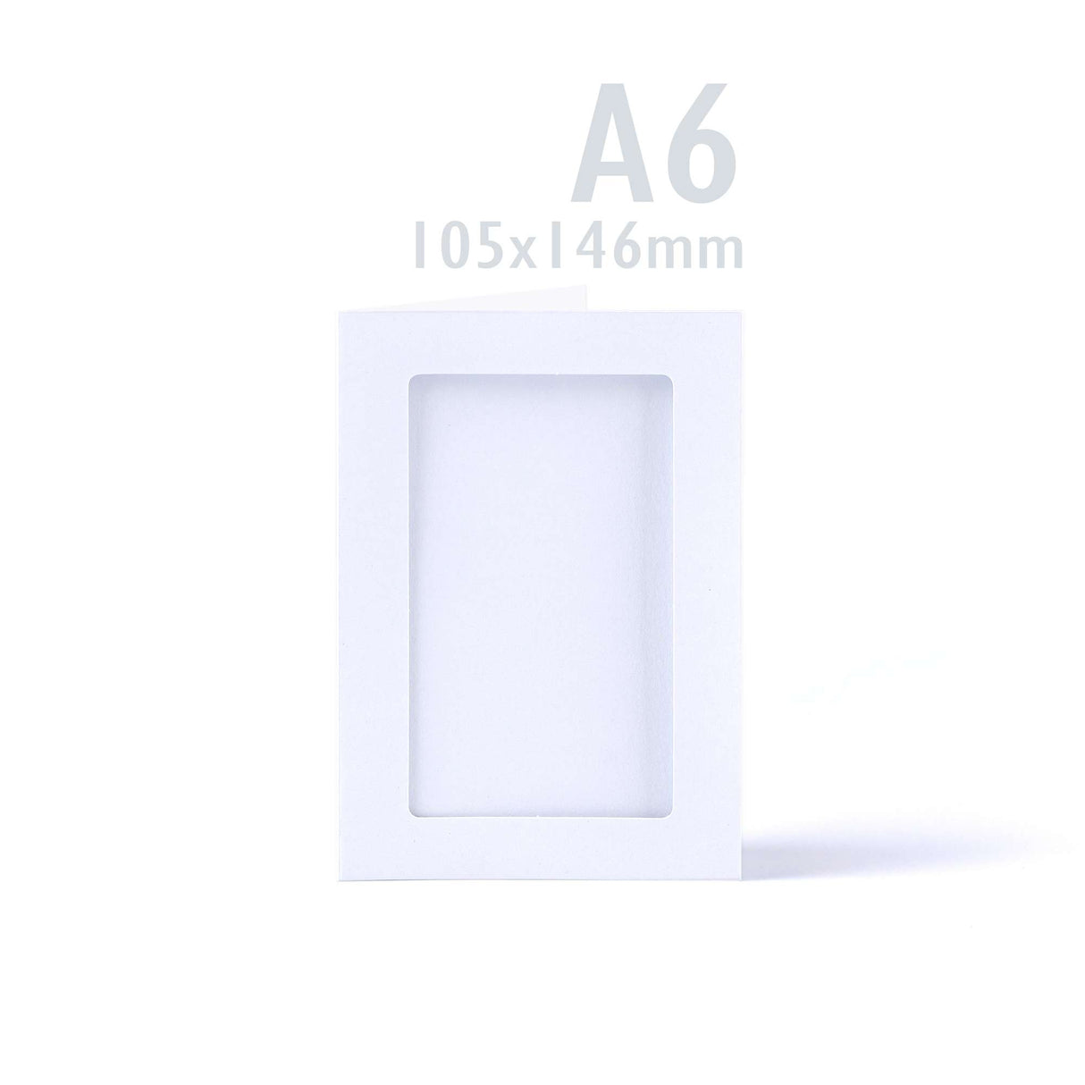 Cartes blanches pliées en trois avec ouverture rectangulaire – lot