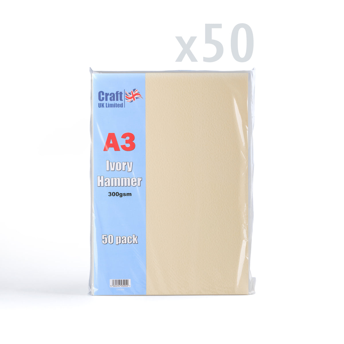 Carte Martelée 300 g/m² lot de 50 pièces