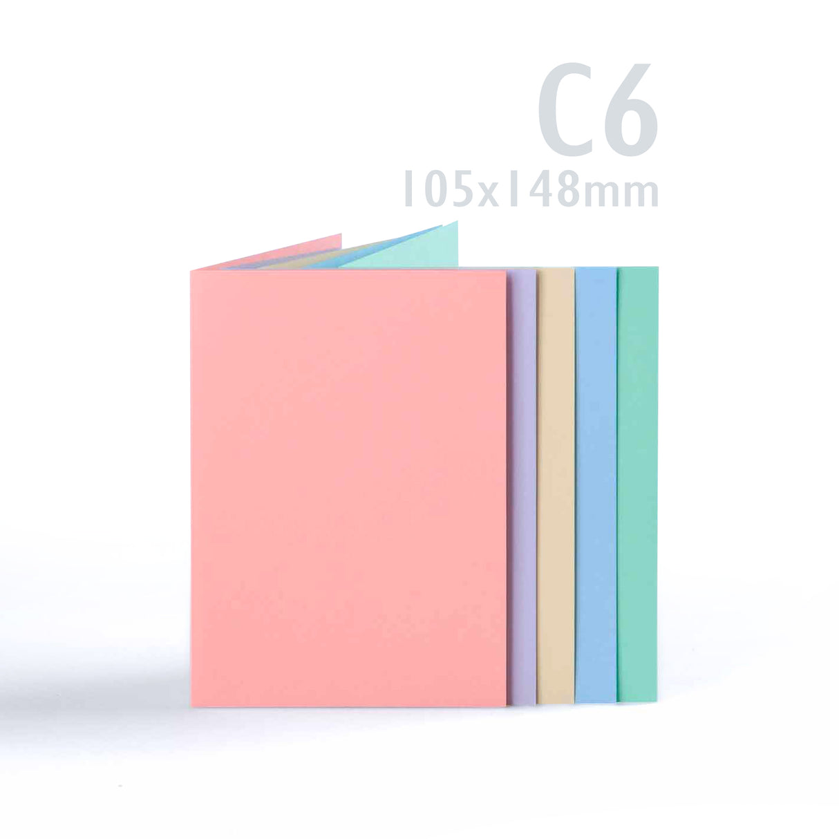 Cartes pastel assorties 225 g/m² et enveloppes 100 g/m²