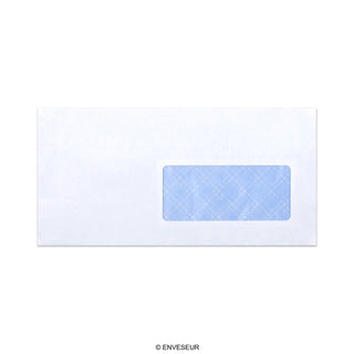 Enveloppe blanche avec impression intérieure – fenêtre 110x220mm (DL) 80gr/m²
