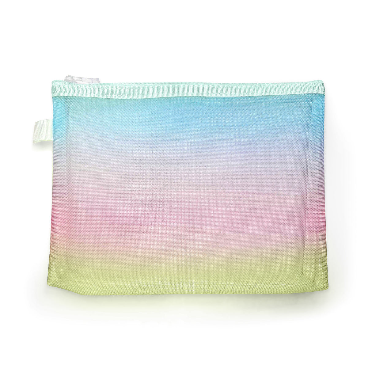 Pochette en maille de nylon dégradé avec fermeture à glissière