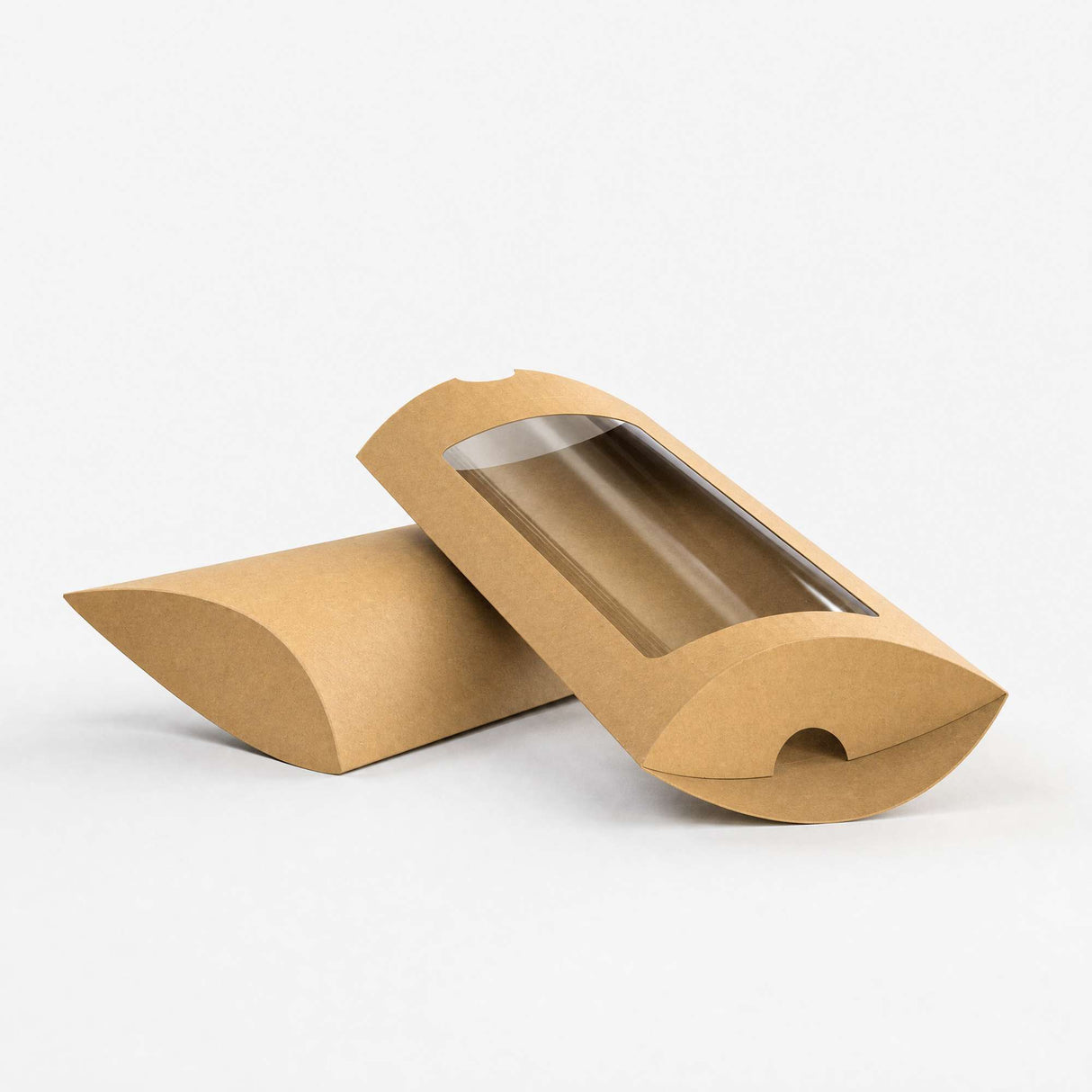 Boîtes oreillers Kraft avec fenêtre