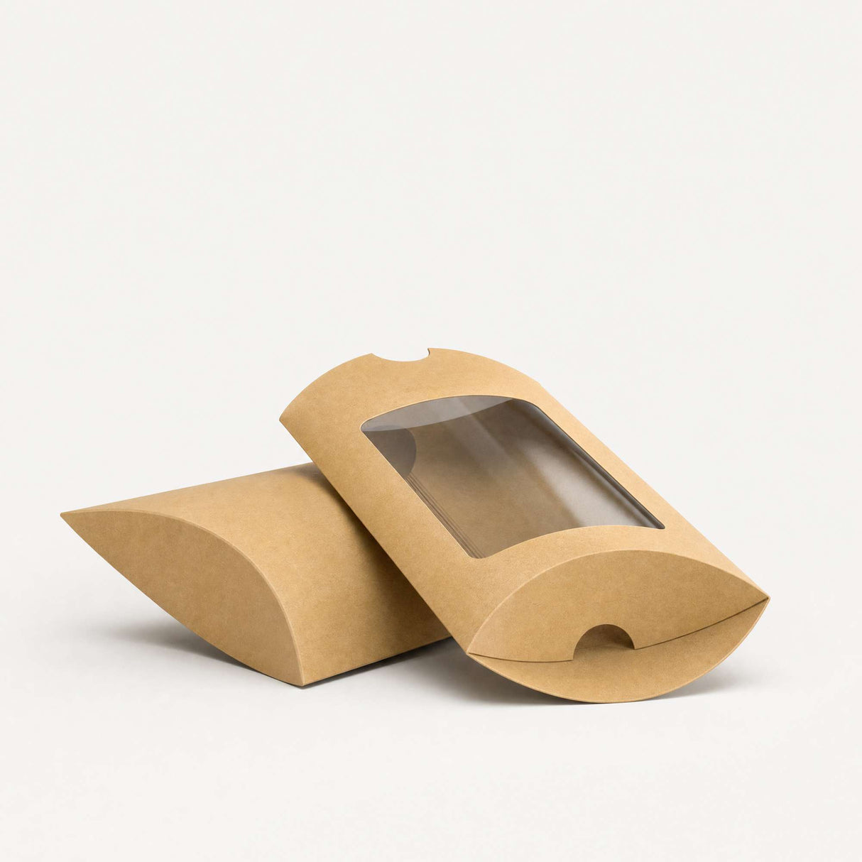 Boîtes oreillers Kraft avec fenêtre