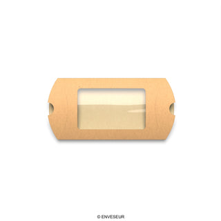 Boîtes oreillers Kraft avec fenêtre