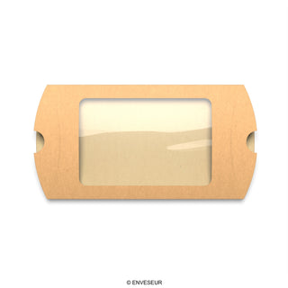 Boîtes oreillers Kraft avec fenêtre