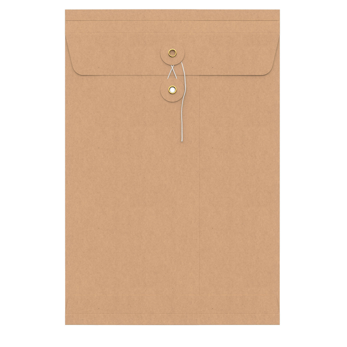 Enveloppes à soufflet à rondelle et ficelle avec fenêtre panoramique - Fermeture Japonaise