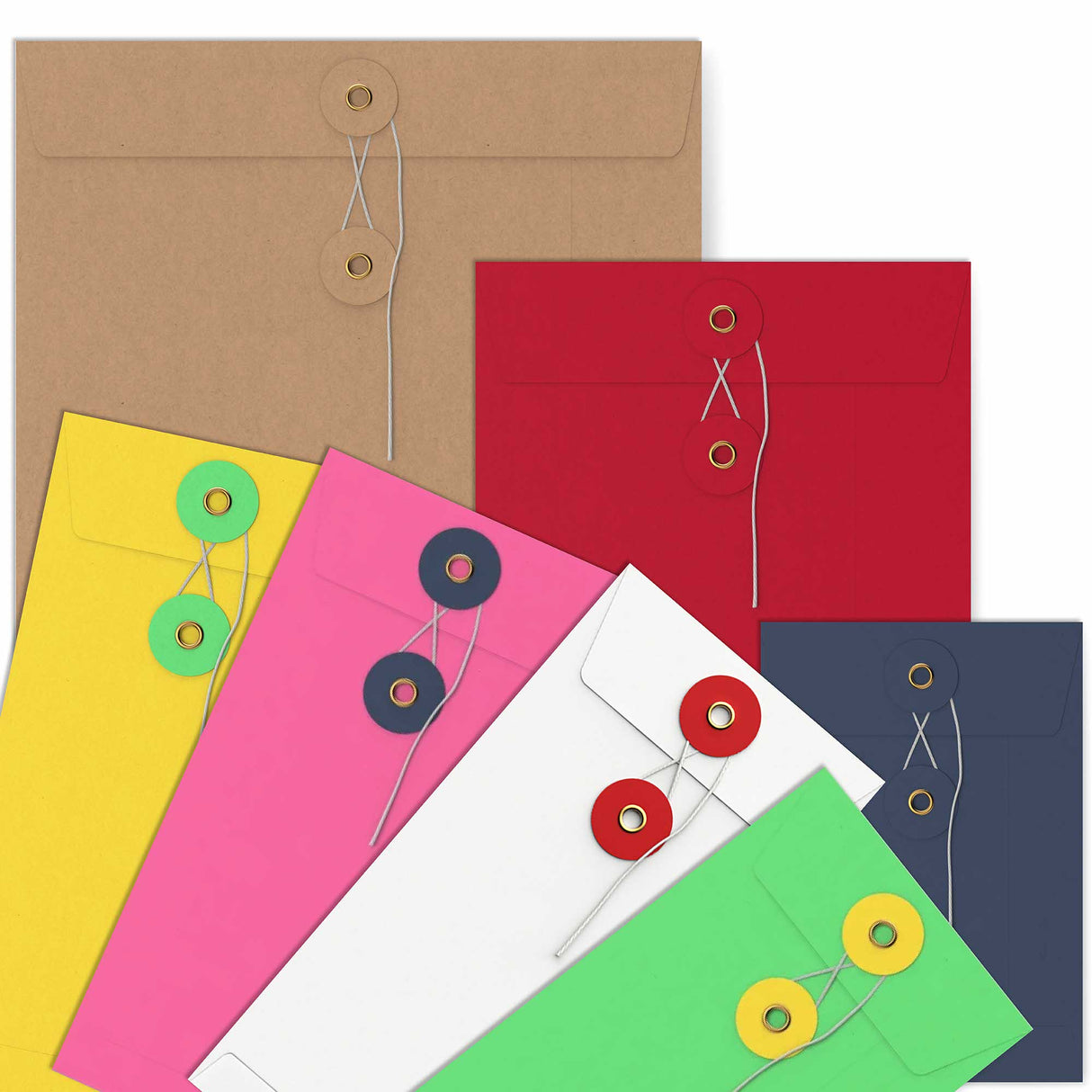 Enveloppes colorées avec Fermeture Japonaise