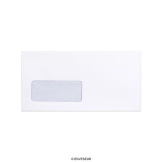 Enveloppe blanche avec impression intérieure – fenêtre 110x220 mm (DL) 110gr/m²