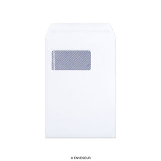 Enveloppe blanche à fenêtre verticale 229x162 mm (C5)