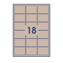 Rectangle Adhesive Labels Fleck 62 x 42 mm (18 labels)