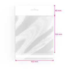 Cello Bags (With Header) Clear 160 x 163 mm