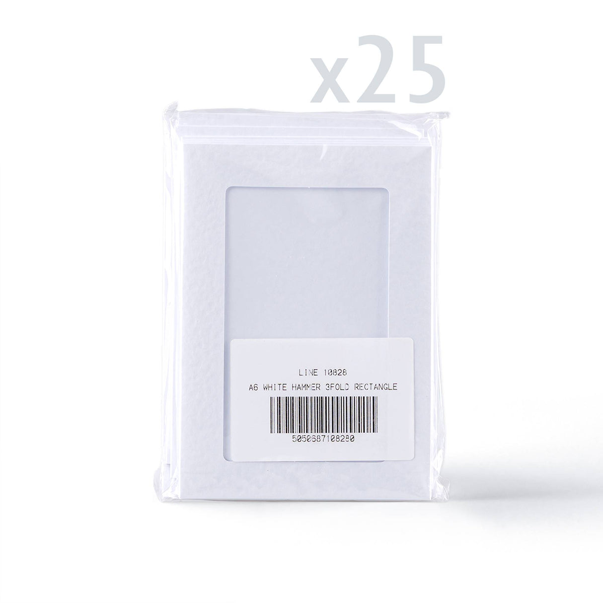 Cartes blanches à texture martelée avec ouverture rectangulaire – lot