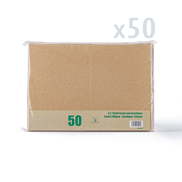 Kraft Cards & Envelopes Pack Manila 185 x 265 x 30 mm