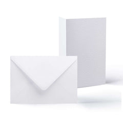 Hammered Cards & Envelopes Pack White 162x229 mm + 148x210 mm