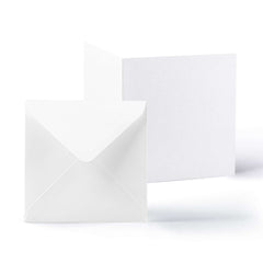 Cartes et enveloppes blanches à texture lisse – lot