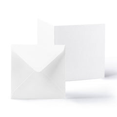Cartes et enveloppes blanches à texture lisse – lot