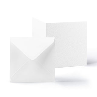 Cartes et enveloppes à texture martelée – lot