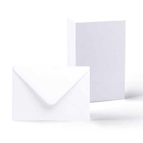 Cartes et enveloppes blanches à texture lisse – lot