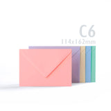 Cartes pastel assorties 225 g/m² et enveloppes 100 g/m²