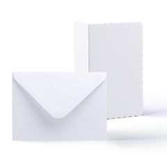 White Scalloped Cards & Envelopes Pack White 133x184 mm + 125x175 mm