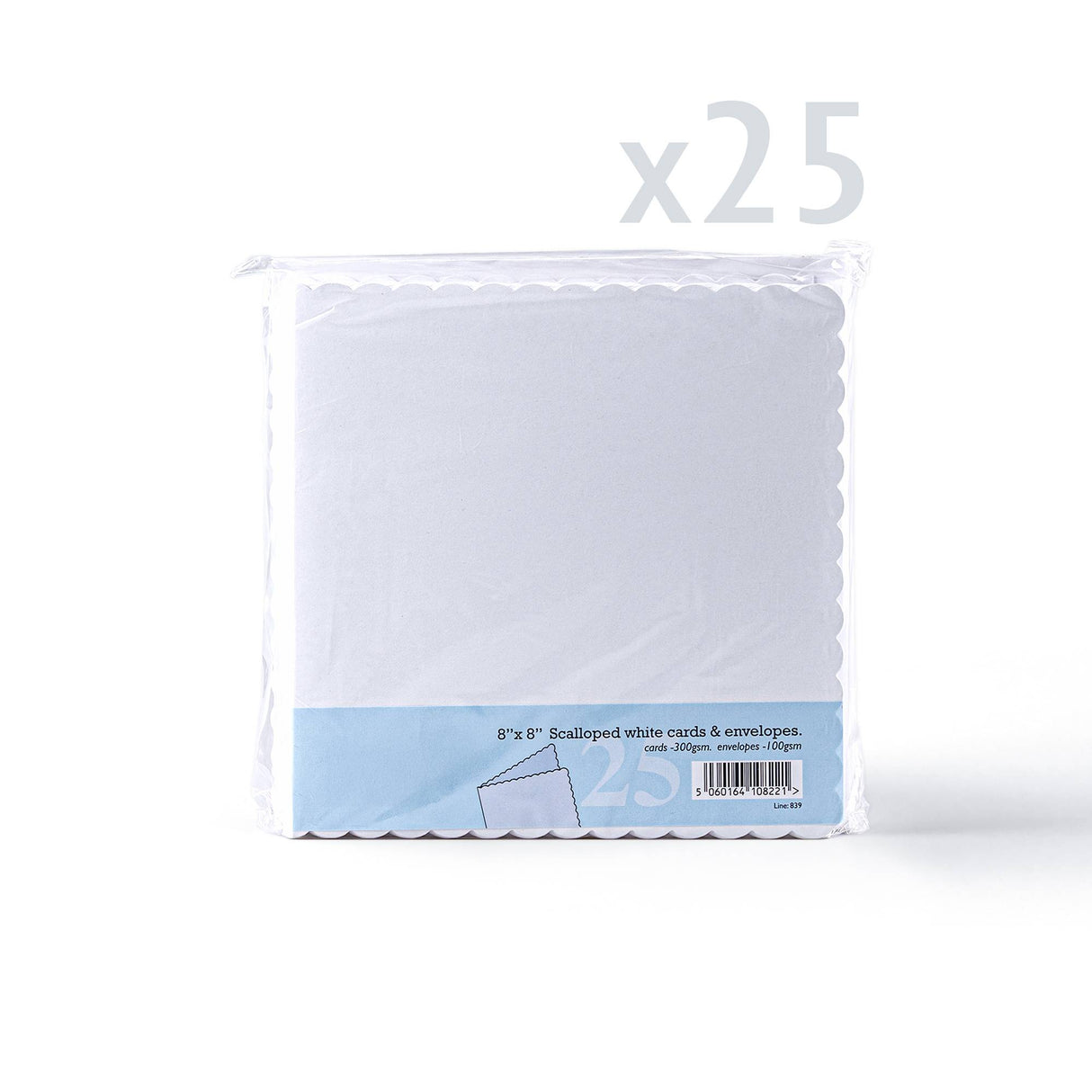 Cartes et enveloppes blanches à bord ondulé – lot