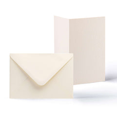 Hammered Cards & Envelopes Pack Ivory 114x192 mm + 105x148 mm