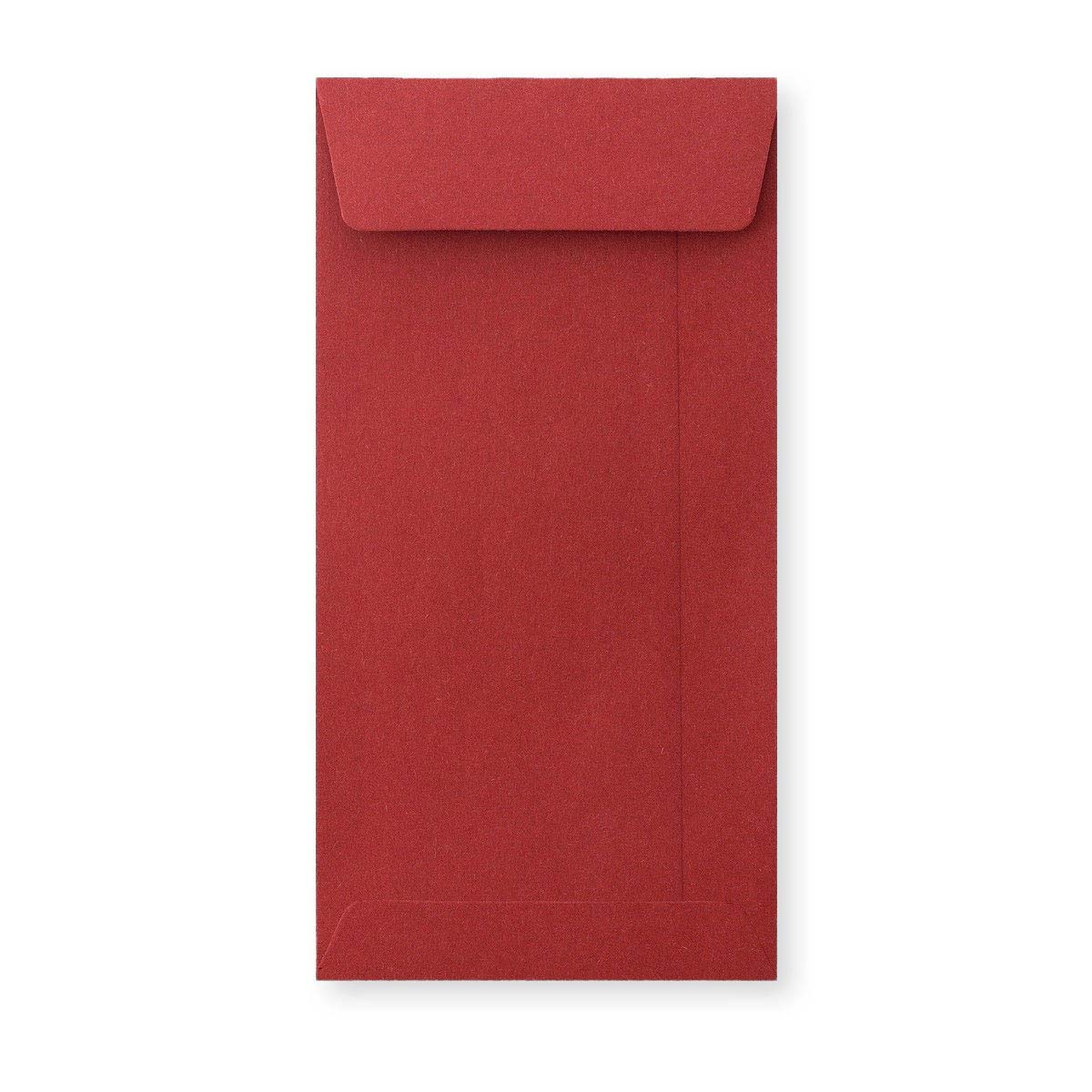 Enveloppe format poche rouge foncée 220x110 mm (DL)