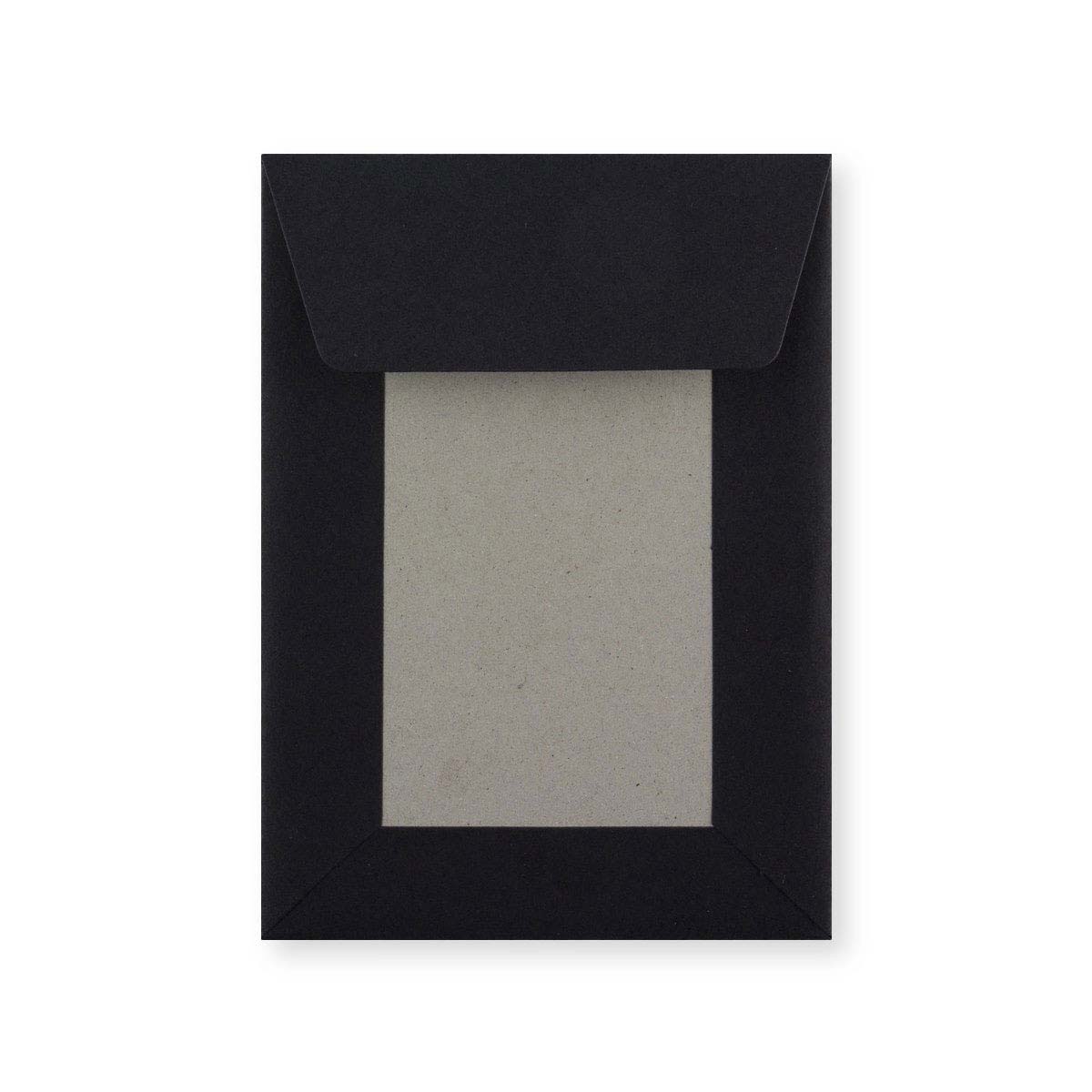 Enveloppe Noire avec Dos en Carton Rigide 162x114 mm (C6)