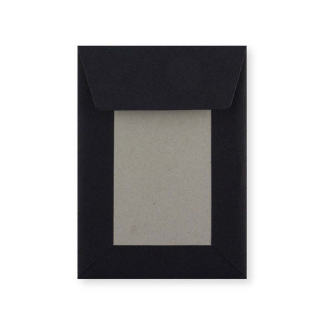 Enveloppe Noire avec Dos en Carton Rigide 162x114 mm (C6)