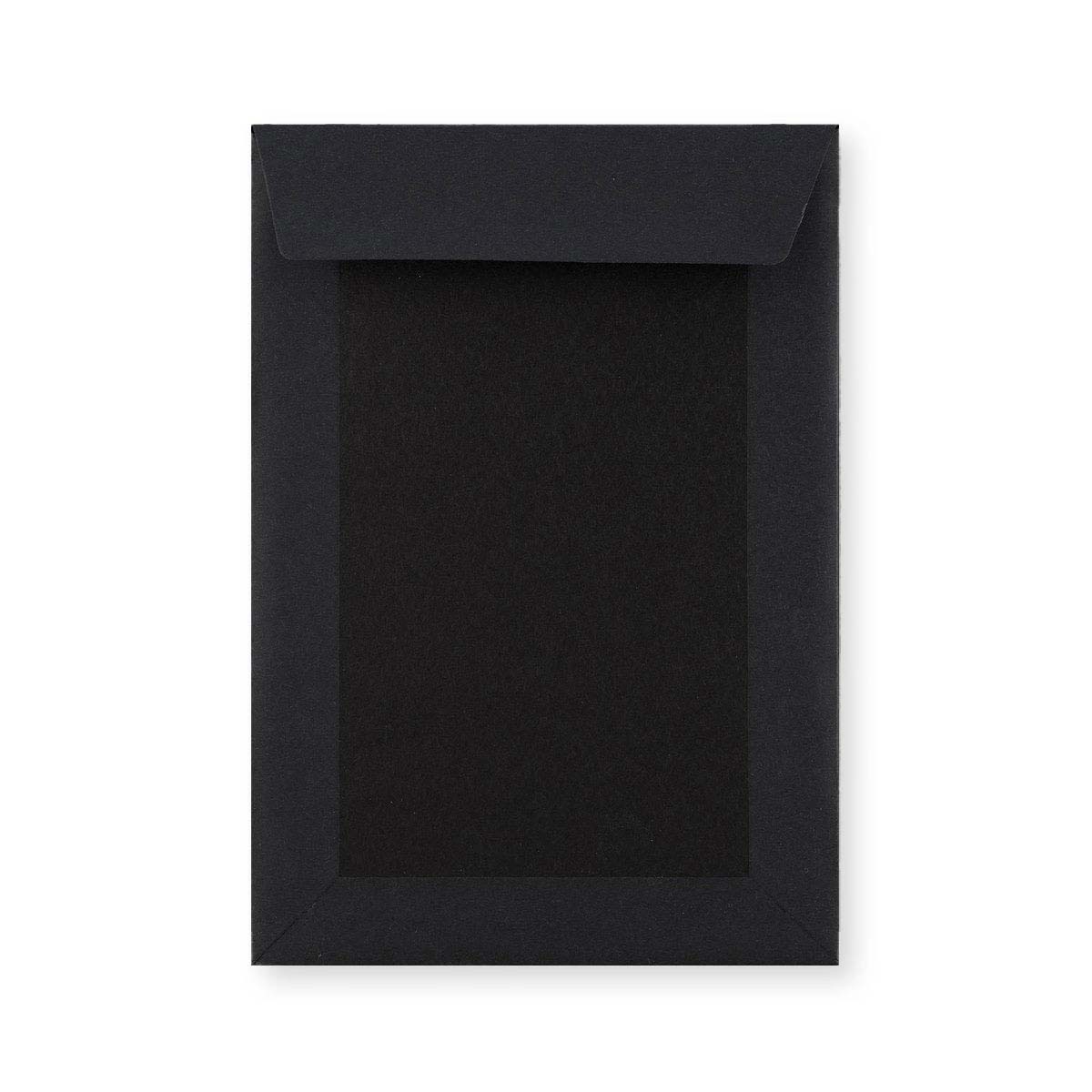 Enveloppe Entièrement Noire avec Dos en Carton Rigide 229x162 mm (C5)