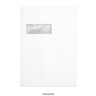 Enveloppe Blanche à Dos Cartonné et Fenêtre 324x229 mm (C4)