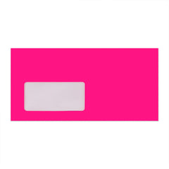 Enveloppe rose néon avec fenêtre 110x220 mm (DL)
