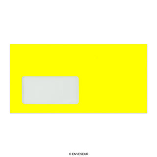 Enveloppe jaune néon avec fenêtre 110x220 mm (DL)