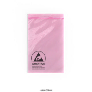 Sacs antistatiques roses (ESD) avec joint grip