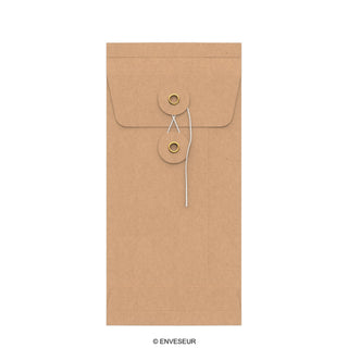 Enveloppes à soufflet à rondelle et ficelle - Fermeture Japonaise