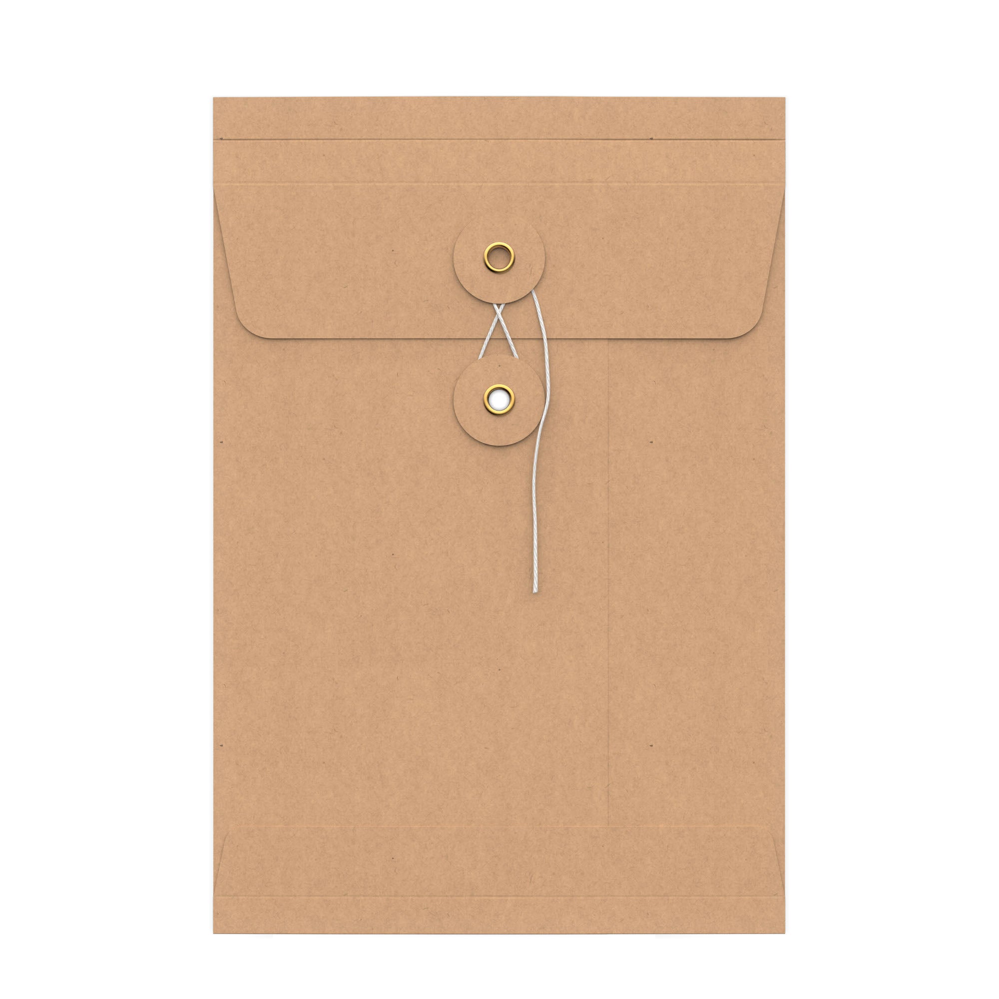 Enveloppes à soufflet à rondelle et ficelle avec fenêtre