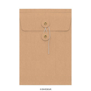 Enveloppes à soufflet à rondelle et ficelle - Fermeture Japonaise