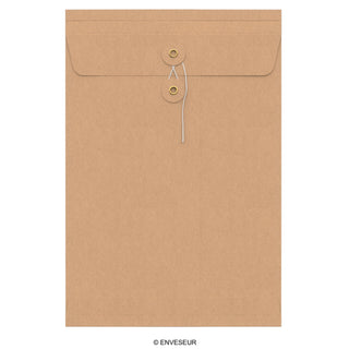 Enveloppes à soufflet à rondelle et ficelle - Fermeture Japonaise