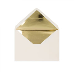 Paper Lined Envelopes Ivory + Gold Foil 162 x 229 mm (C5)